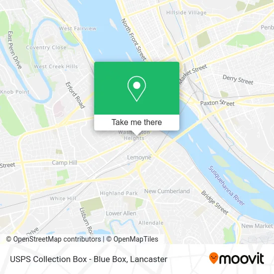 USPS Collection Box - Blue Box map