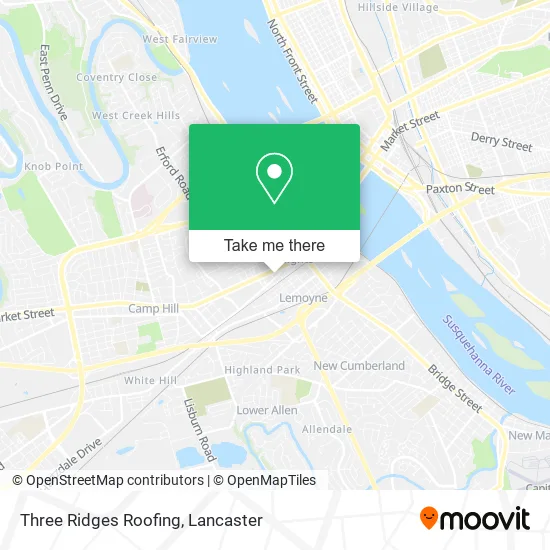 Three Ridges Roofing map