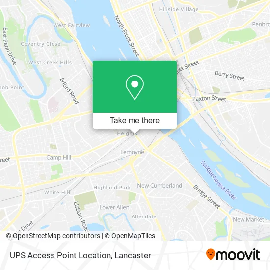 UPS Access Point Location map