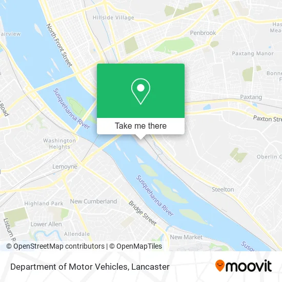 Department of Motor Vehicles map