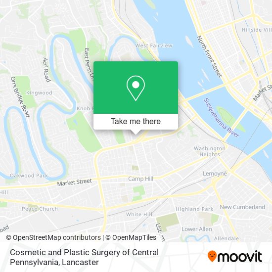 Cosmetic and Plastic Surgery of Central Pennsylvania map