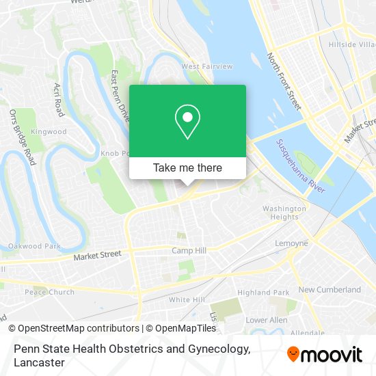 Penn State Health Obstetrics and Gynecology map