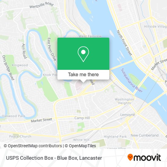 Mapa de USPS Collection Box - Blue Box