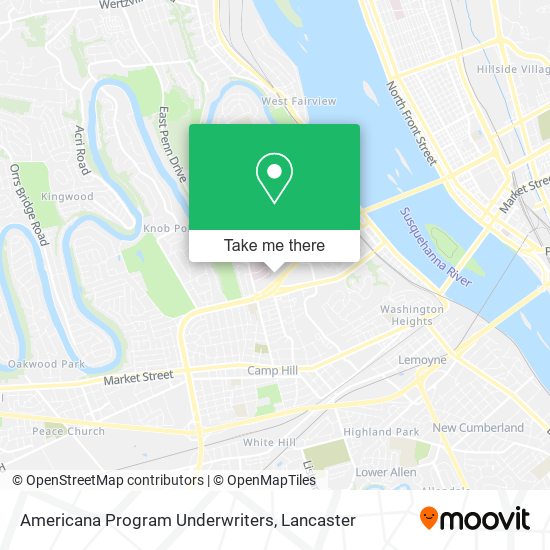 Mapa de Americana Program Underwriters