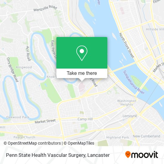 Mapa de Penn State Health Vascular Surgery