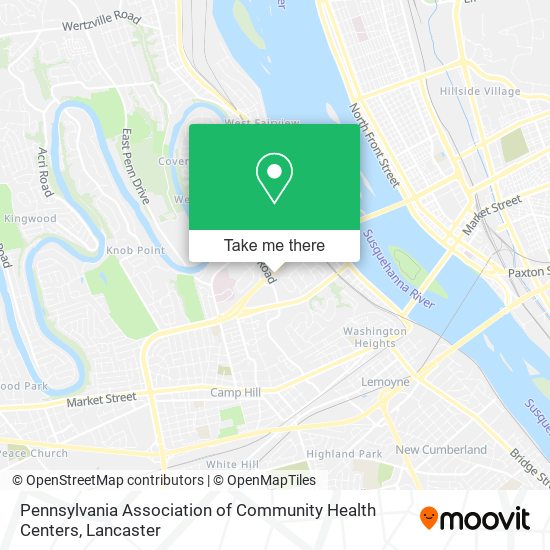 Mapa de Pennsylvania Association of Community Health Centers