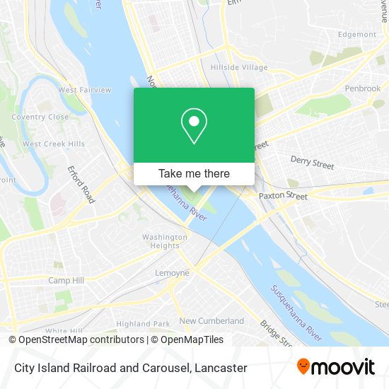City Island Railroad and Carousel map