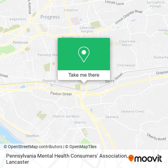 Pennsylvania Mental Health Consumers' Association map