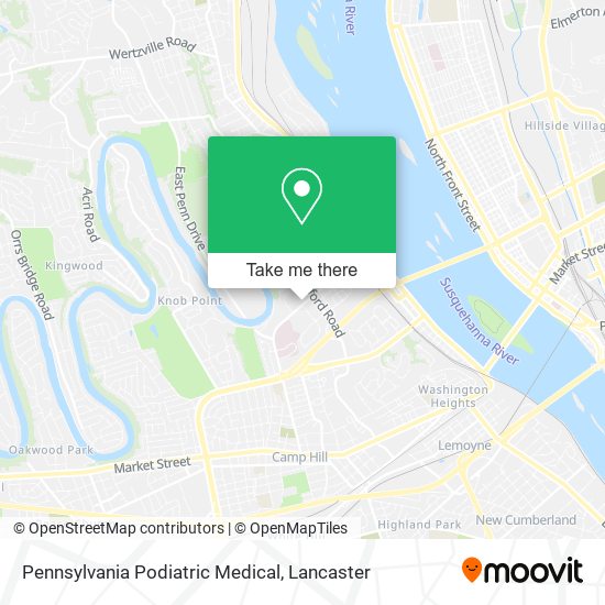 Pennsylvania Podiatric Medical map