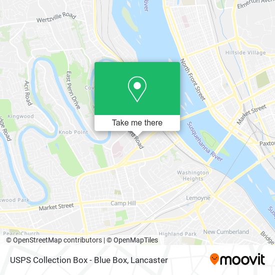 Mapa de USPS Collection Box - Blue Box