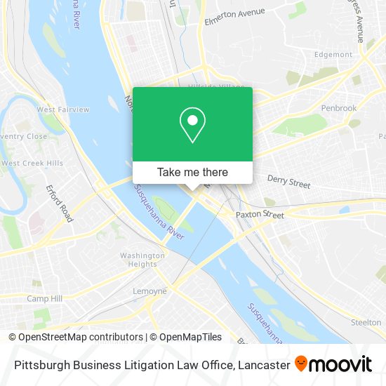 Pittsburgh Business Litigation Law Office map