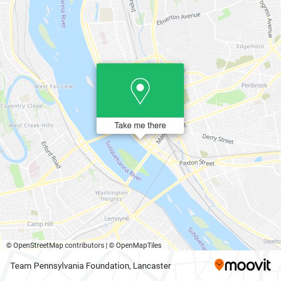 Mapa de Team Pennsylvania Foundation