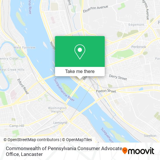 Commonwealth of Pennsylvania Consumer Advocate Office map