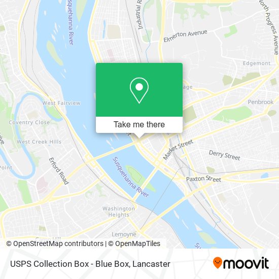 USPS Collection Box - Blue Box map