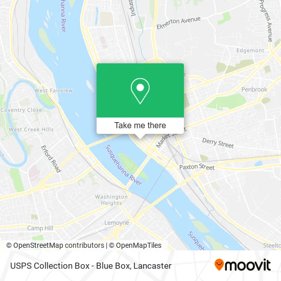 USPS Collection Box - Blue Box map