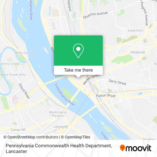 Mapa de Pennsylvania Commonwealth Health Department