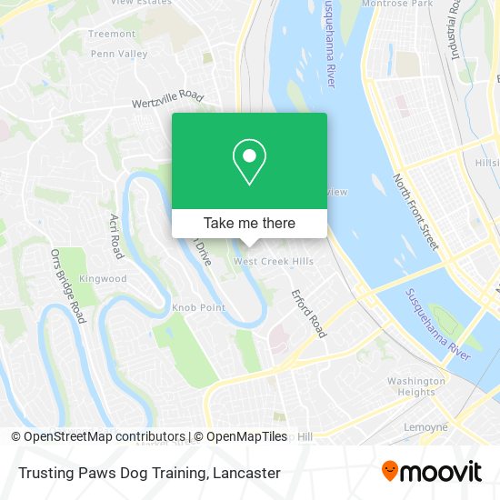 Mapa de Trusting Paws Dog Training