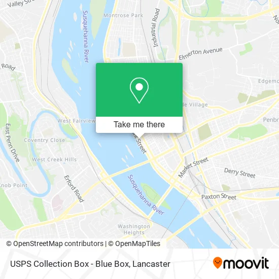 USPS Collection Box - Blue Box map