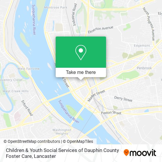 Children & Youth Social Services of Dauphin County Foster Care map