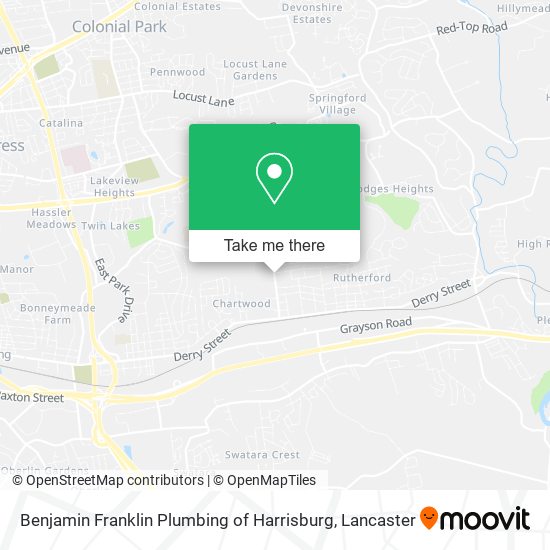 Benjamin Franklin Plumbing of Harrisburg map