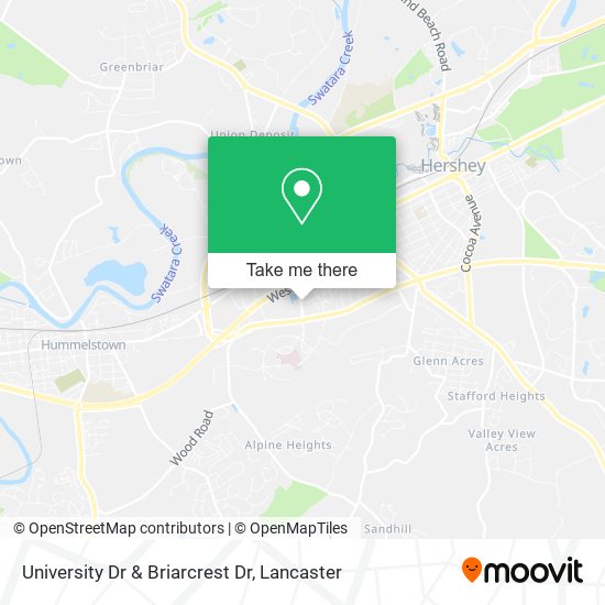 University Dr & Briarcrest Dr map