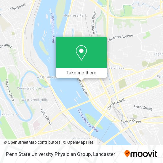 Penn State University Physician Group map