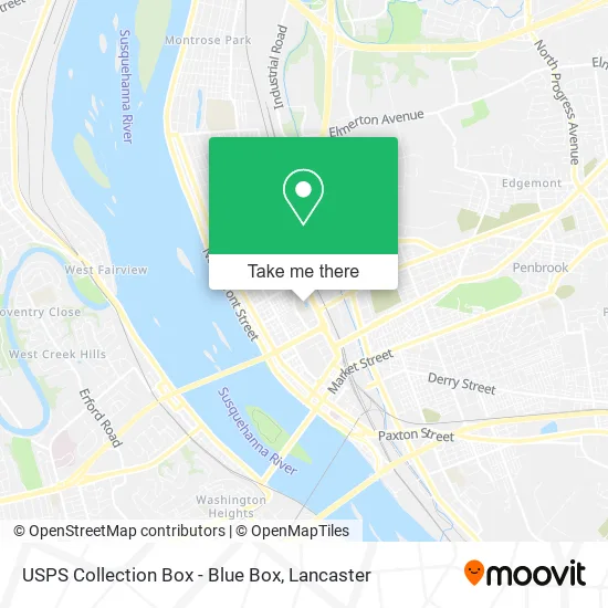 USPS Collection Box - Blue Box map