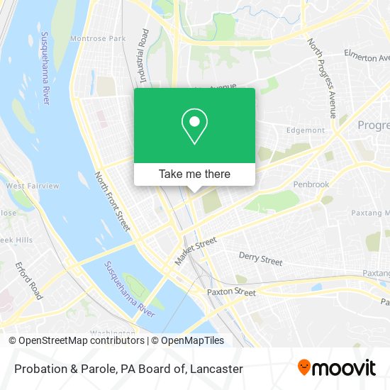 Mapa de Probation & Parole, PA Board of