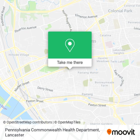 Pennsylvania Commonwealth Health Department map