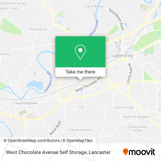 Mapa de West Chocolate Avenue Self Storage
