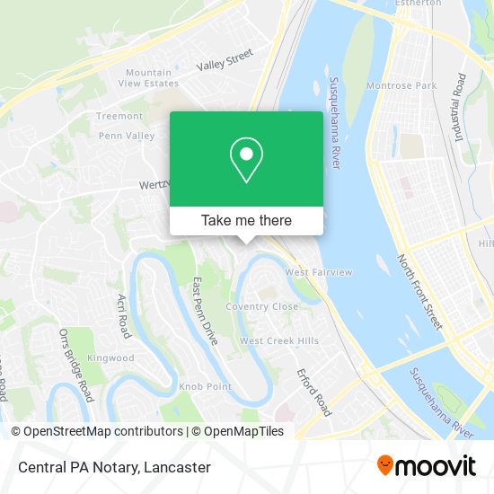 Mapa de Central PA Notary