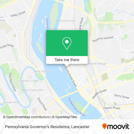 Pennsylvania Governor's Residence map