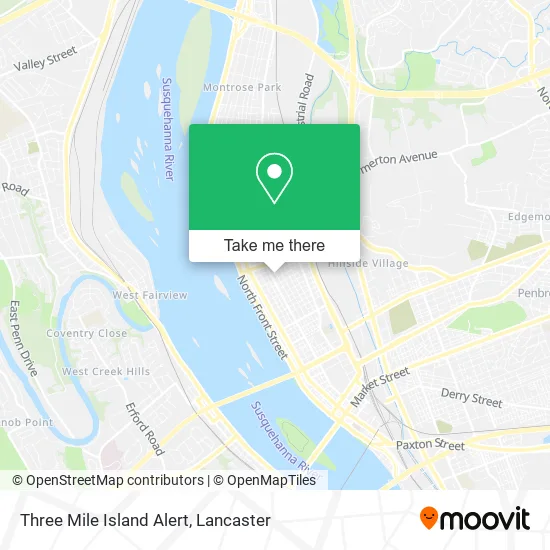 Three Mile Island Alert map