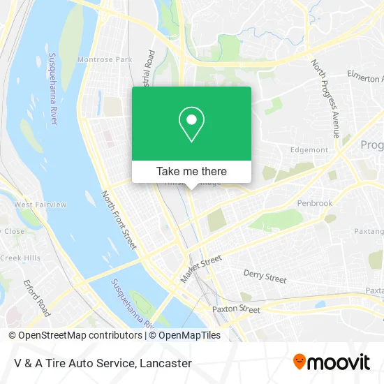 V & A Tire Auto Service map