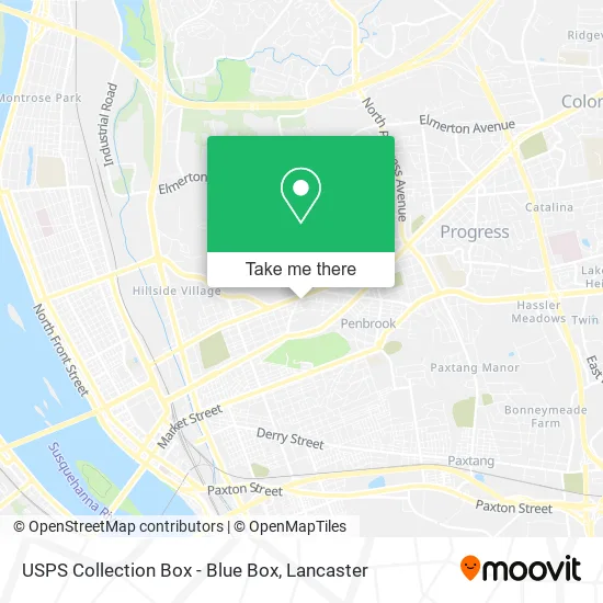 USPS Collection Box - Blue Box map