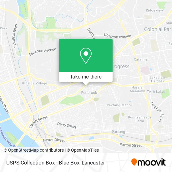 USPS Collection Box - Blue Box map