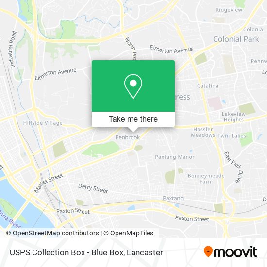 USPS Collection Box - Blue Box map