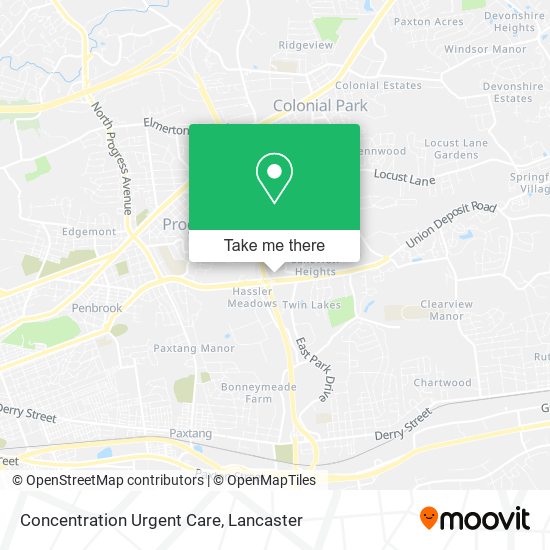 Concentration Urgent Care map