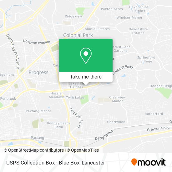 USPS Collection Box - Blue Box map