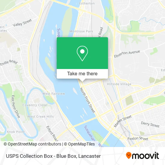 USPS Collection Box - Blue Box map