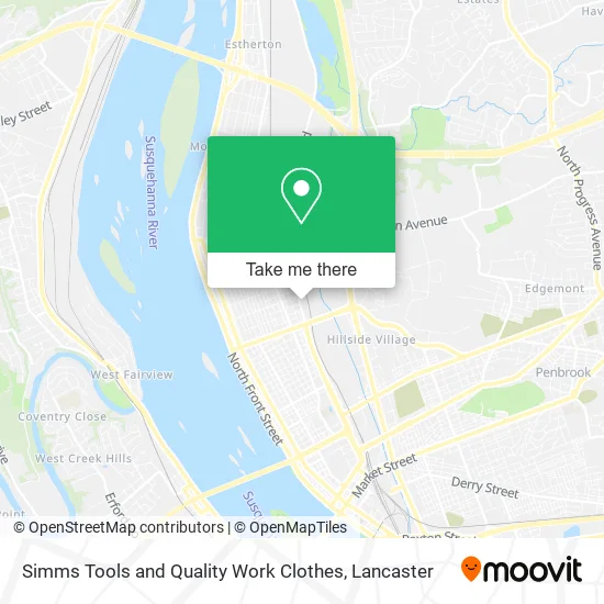 Simms Tools and Quality Work Clothes map