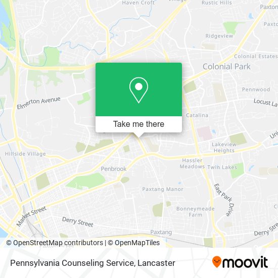 Mapa de Pennsylvania Counseling Service