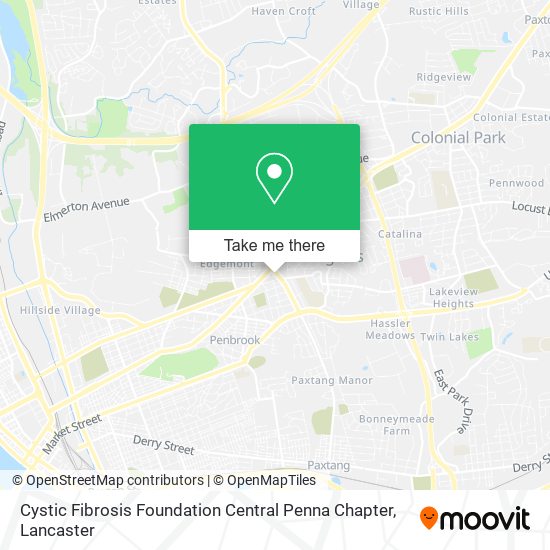 Cystic Fibrosis Foundation Central Penna Chapter map