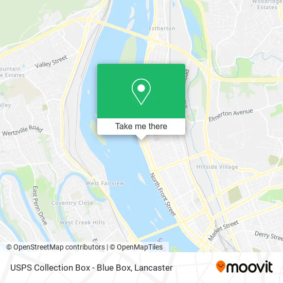 USPS Collection Box - Blue Box map