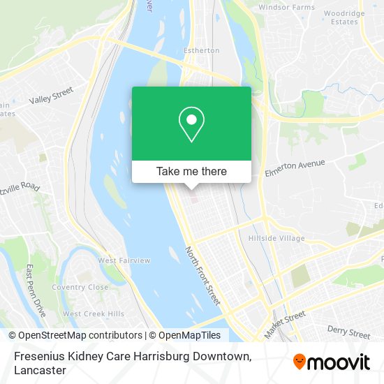 Mapa de Fresenius Kidney Care Harrisburg Downtown