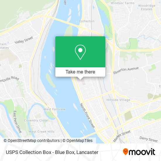 Mapa de USPS Collection Box - Blue Box