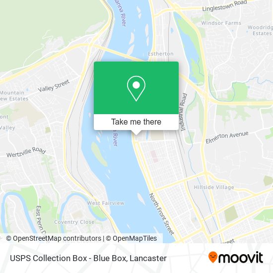 USPS Collection Box - Blue Box map