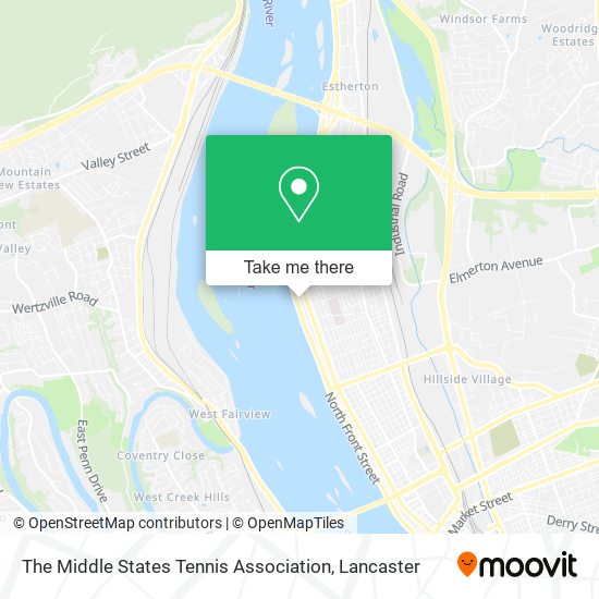The Middle States Tennis Association map