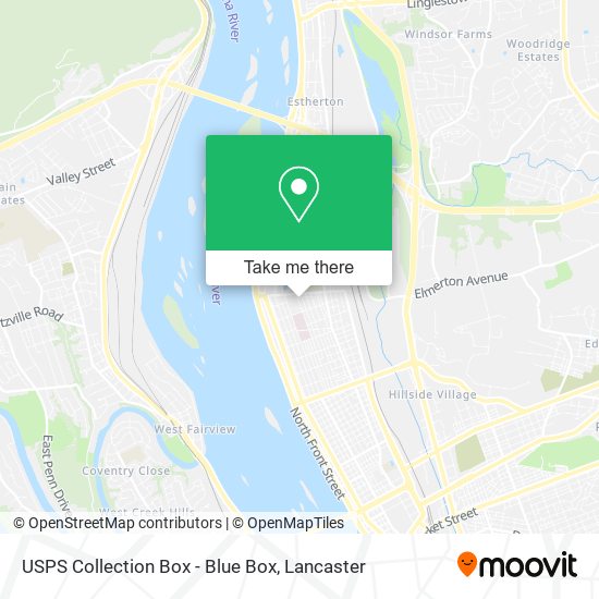 Mapa de USPS Collection Box - Blue Box