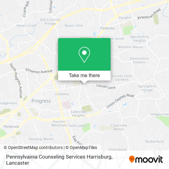 Mapa de Pennsylvainia Counseling Services Harrisburg